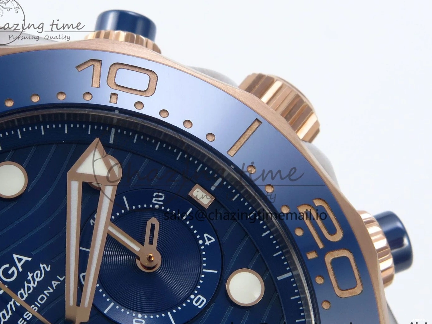 0131 Seamaster 300m Chrono SS RG OMF 1:1 Best Edition Blue Dial on SS RG Bracelet A Timeless 7686